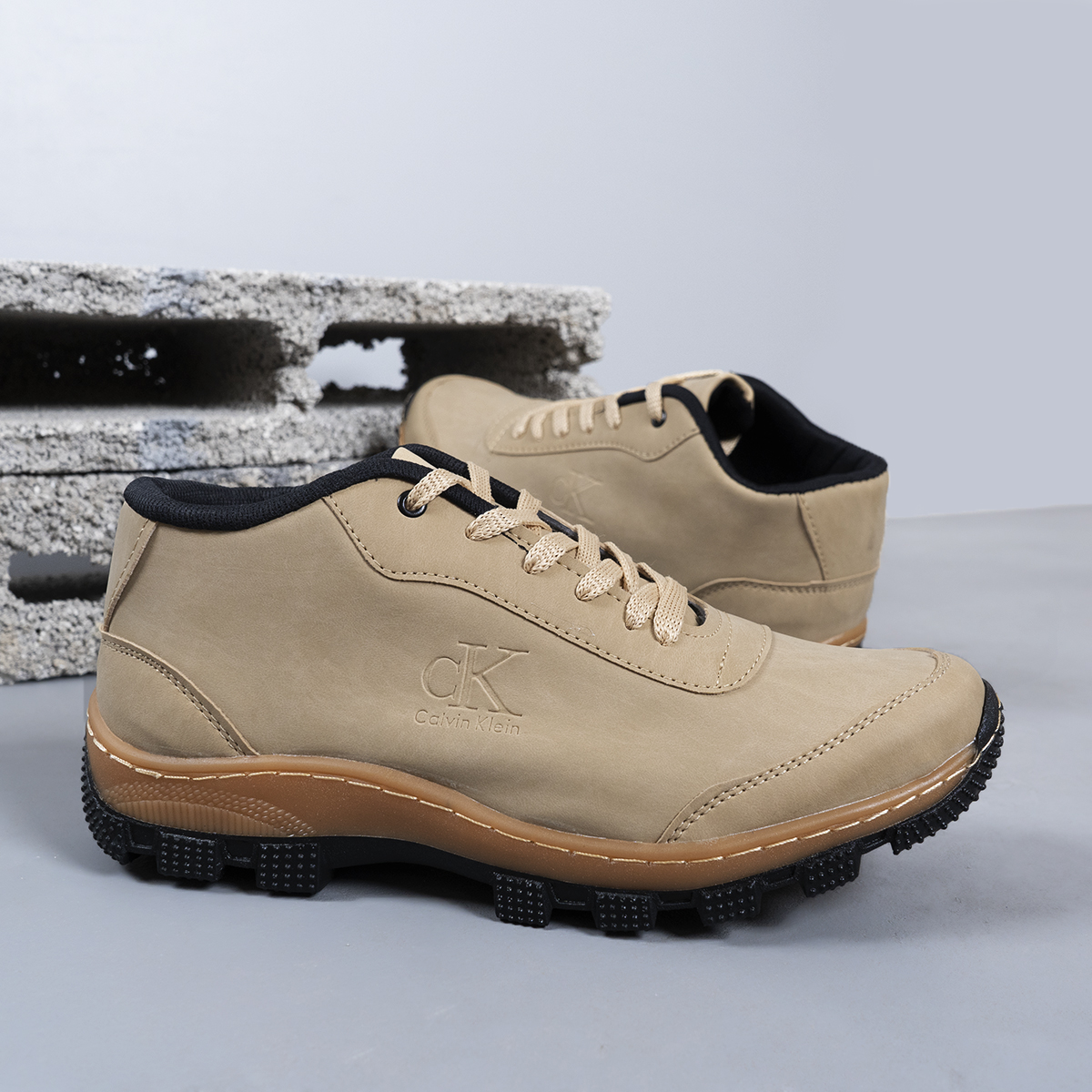 نیم بوت مردانه کرم CK مدل Behdad