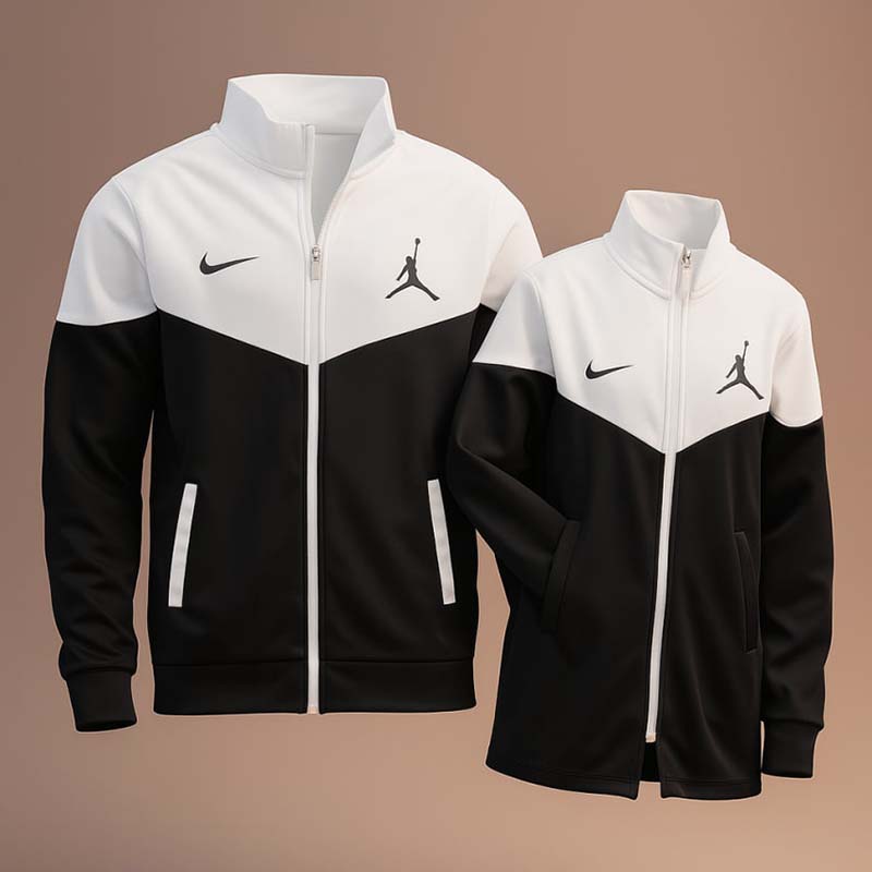 ست دو نفره سوییشرت سفید مشکی مدل Nike Jordan