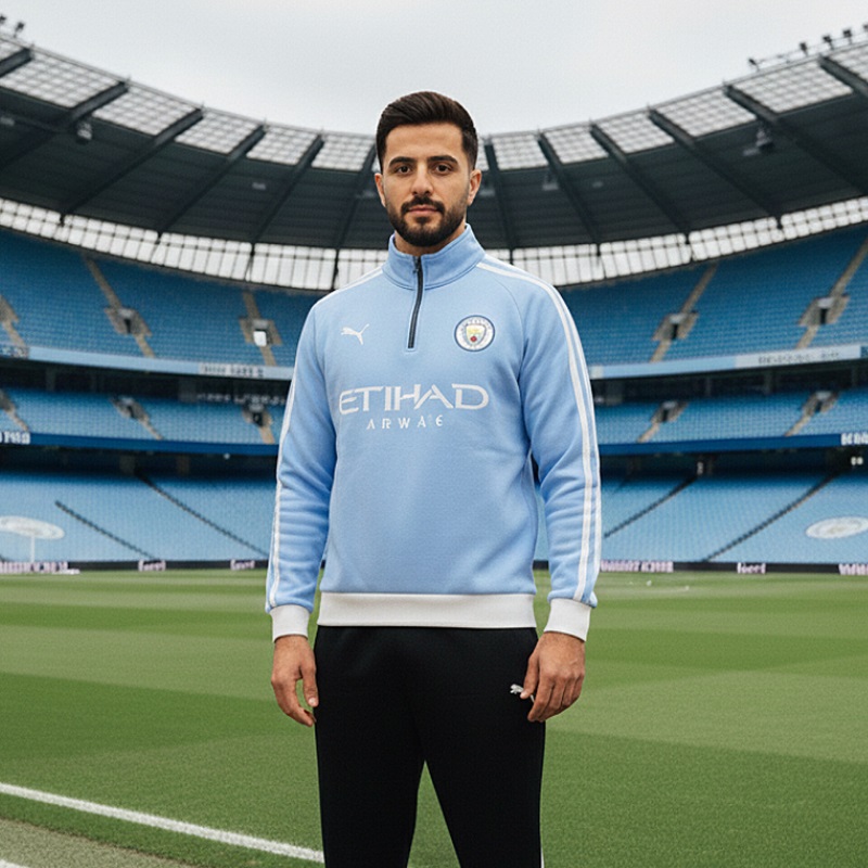 دورس نیم زیپ منچستر سیتی- آبی فیروزه ای